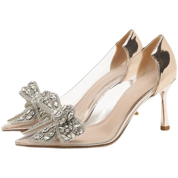 Women's Champagne Wedding Single Shoes - Image 5