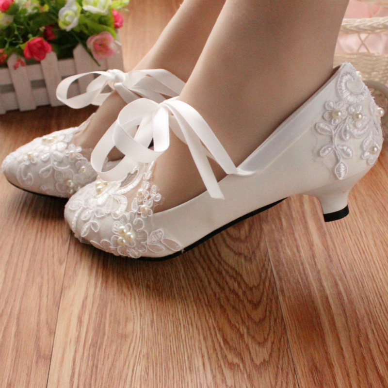 White Large Size Flat Wedding Shoes Bridal Wedding Shoes Bridesmaid Shoes Women - Image 5
