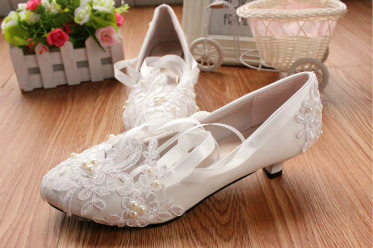 White Large Size Flat Wedding Shoes Bridal Wedding Shoes Bridesmaid Shoes Women - Image 2