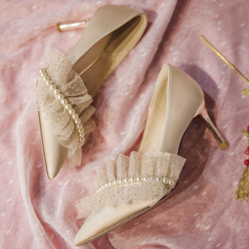 Bridesmaid Shoes Champagne Wedding Shoes - Image 4