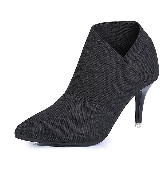 Women Shoes Slip-On Retro High Heel Ankle Boot Elegant Cusp England Casual Short Boots Female Pointed Toe Stiletto Shoes - Image 9