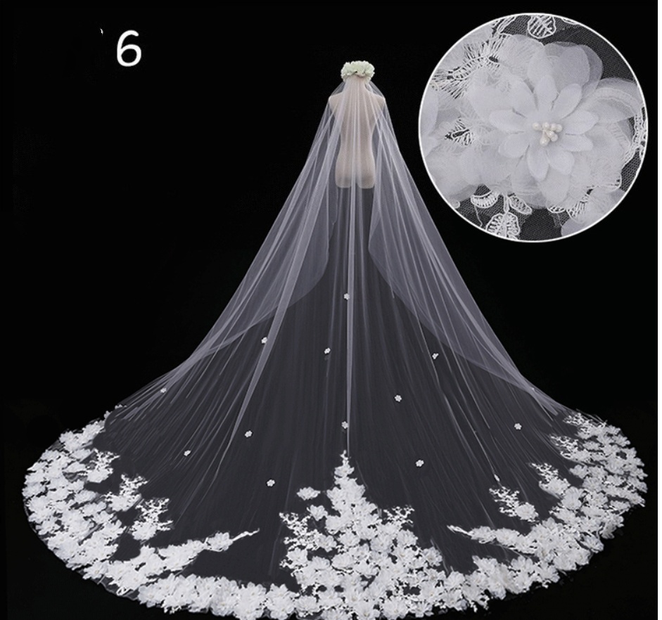 Bridal Wedding Dress Long Tail Luxury Super Fairy Wedding Veil - Image 2