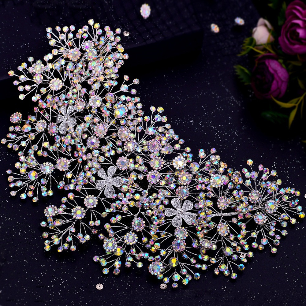 European And American Wedding Rhinestone Handmade Hair Accessories Wedding Dress - Image 4