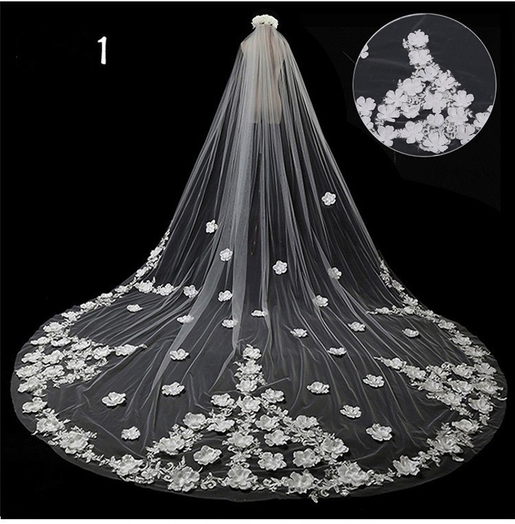 Bridal Wedding Dress Long Tail Luxury Super Fairy Wedding Veil - Image 10