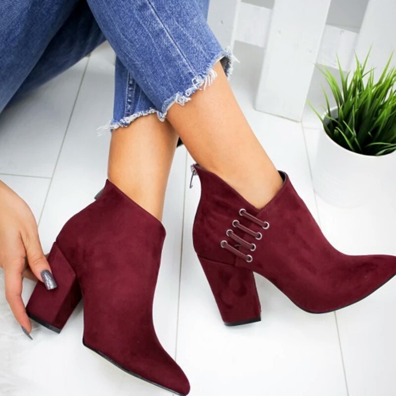 Fashion Ankle Boots Women Pointed-toe Zipper Shoes Lady - Image 7