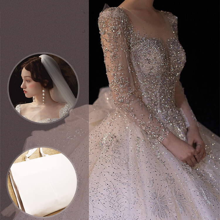 Women's Temperament And Fashion Large Trailing Long-sleeved Dresses - Image 4