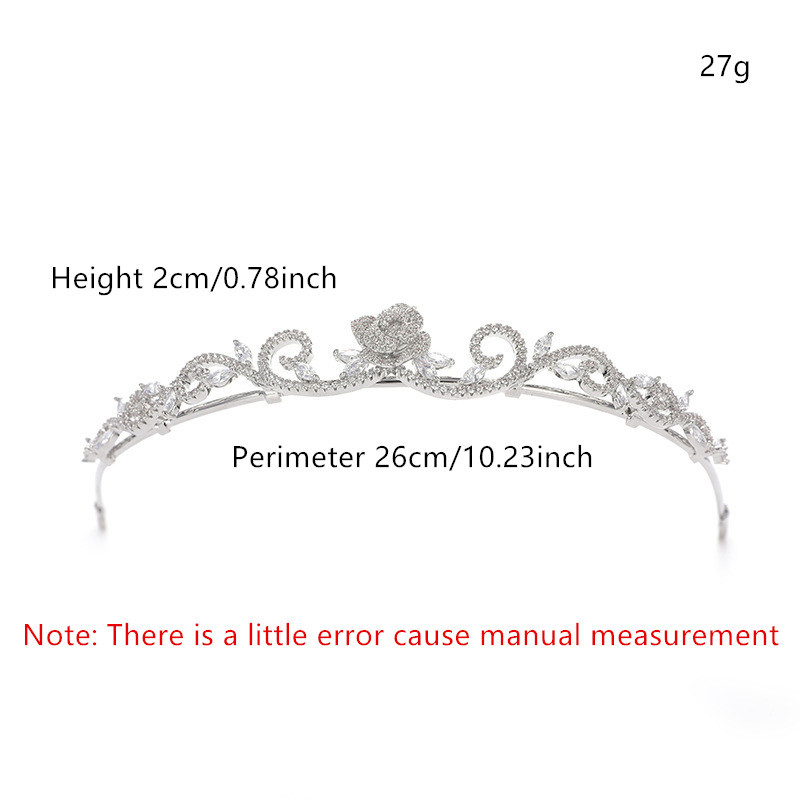 Zircon Crown Flower Hair Accessories Wedding Wedding Dress - Image 5