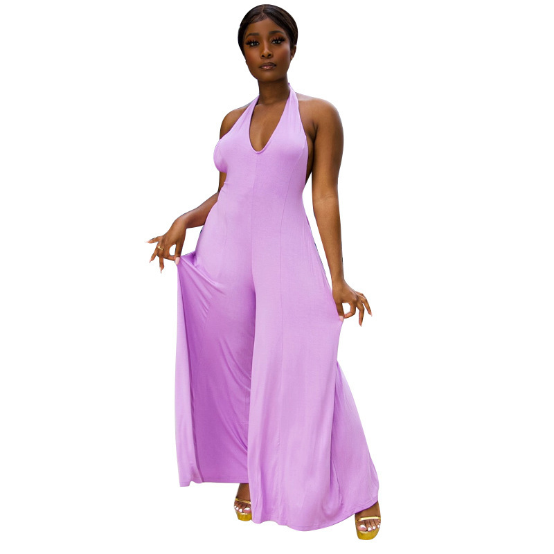 Sleeveless Wide Leg Jumpsuit Top Size Jumpsuit Thigh Pants - Image 3